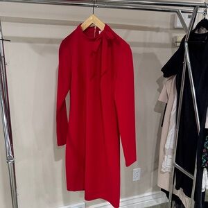 Calvin Klein Red Long Sleeve Dress